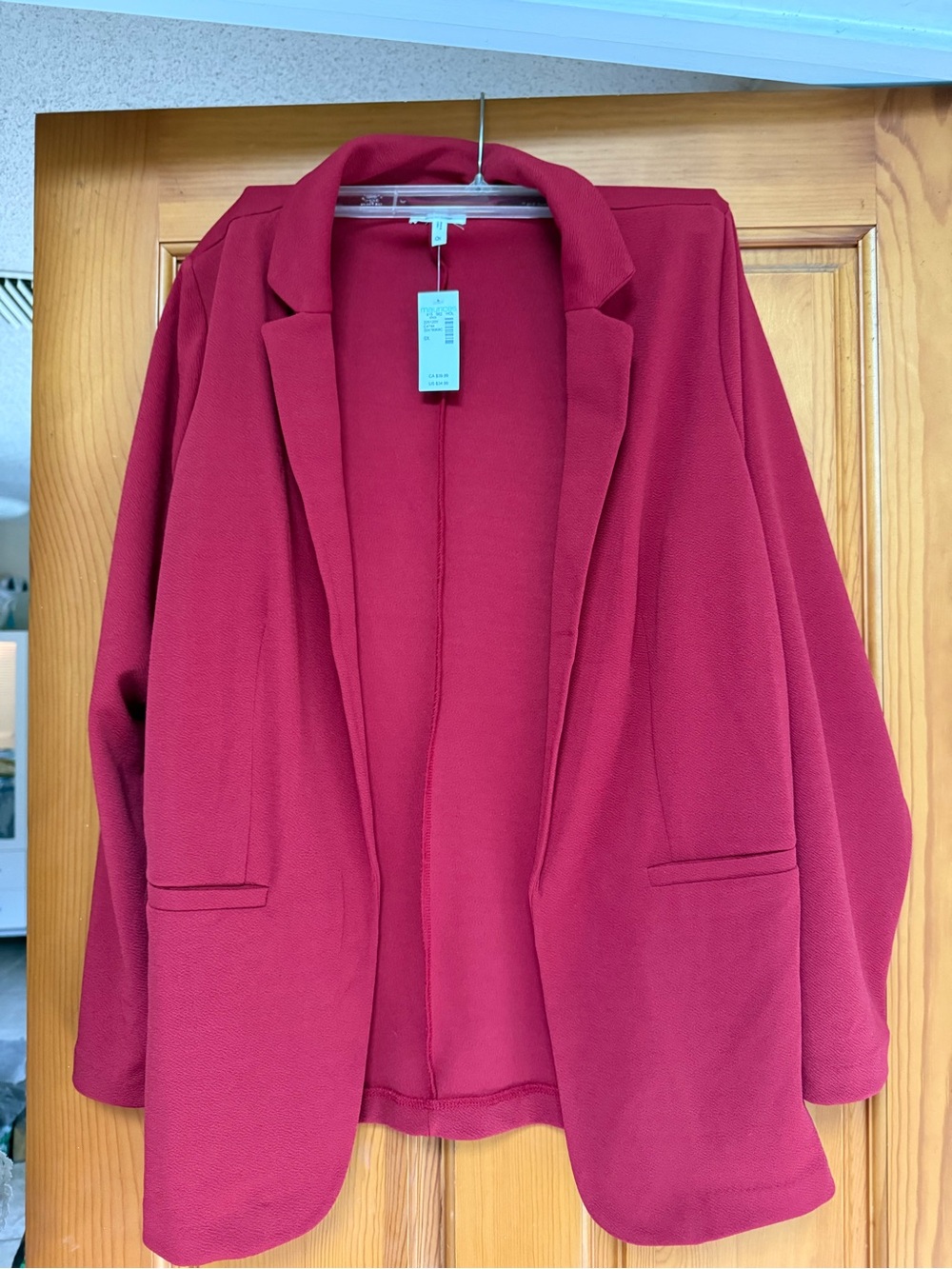 Maurices Wine-Red Open Front Blazer